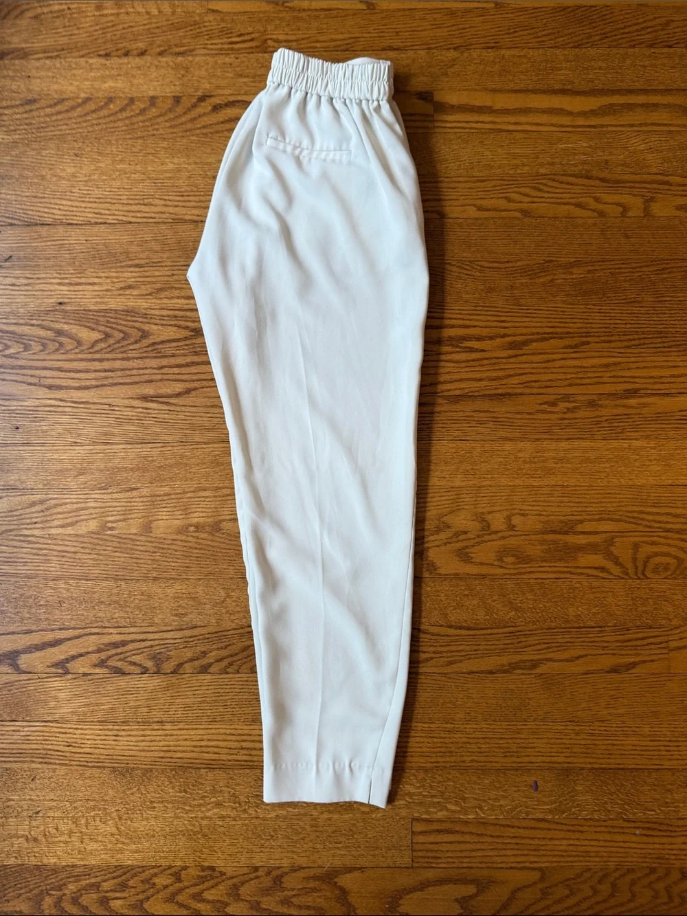 Womens White Casual Tapered Pants